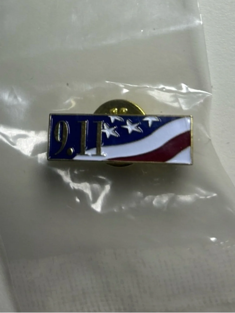 9/11 Commemorative Flag Cuff Link - Blue, White & Red